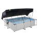 Piscine hors sol rectangulaire Soft Grey 300x200x65cm avec pompe filtrante et voile d'ombrage – Exit Toys