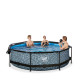 Piscine hors sol ronde Stone ø300x76cm avec pompe filtrante et voile d'ombrage – Exit Toys