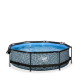 Piscine hors sol ronde Stone ø300x76cm avec pompe filtrante et voile d'ombrage – Exit Toys