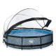 Piscine hors sol ronde Stone ø360x76cm avec pompe filtrante et dôme – Exit Toys