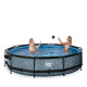 Piscine hors sol ronde Stone ø360x76cm avec pompe filtrante et dôme – Exit Toys