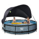 Piscine hors sol ronde Stone ø360x76cm avec pompe filtrante et voile d'ombrage – Exit Toys