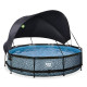 Piscine hors sol ronde Stone ø360x76cm avec pompe filtrante et voile d'ombrage – Exit Toys