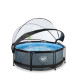 Piscine hors sol ronde Stone ø244x76cm avec pompe filtrante et dôme – Exit Toys
