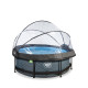 Piscine hors sol ronde Stone ø244x76cm avec pompe filtrante et dôme – Exit Toys