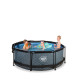 Piscine hors sol ronde Stone ø244x76cm avec pompe filtrante et voile d'ombrage – Exit Toys