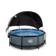 Piscine hors sol ronde Stone ø244x76cm avec pompe filtrante et voile d'ombrage – Exit Toys