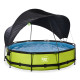 Piscine hors sol ronde Lime ø360x76cm avec pompe filtrante et voile d'ombrage – Exit Toys