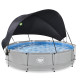 Piscine hors sol ronde Soft Grey ø360x76cm avec pompe filtrante et voile d'ombrage – Exit Toys