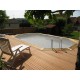 Piscine bois octogonale allongée 400x610cm AZURA toute équipée UBBINK