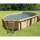 Piscine bois octogonale allongée 400x610cm AZURA toute équipée UBBINK