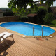 Piscine bois octogonale allongée 400x610cm AZURA toute équipée UBBINK