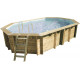 Piscine bois octogonale allongée 400x610cm AZURA toute équipée UBBINK