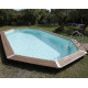 Piscine bois octogonale allongée 400x610cm AZURA toute équipée UBBINK