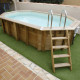 Piscine bois octogonale allongée 400x610cm AZURA toute équipée UBBINK