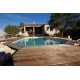 Piscine bois octogonale allongée 400x610cm AZURA toute équipée UBBINK