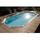 Piscine bois octogonale allongée 400x610cm AZURA toute équipée UBBINK