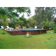 Piscine bois octogonale allongée 400x610cm AZURA toute équipée UBBINK
