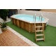 Piscine bois octogonale allongée 400x610cm AZURA toute équipée UBBINK