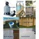 Piscine bois octogonale allongée 400x610cm AZURA toute équipée UBBINK