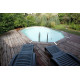 Piscine bois octogonale allongée 400x610cm AZURA toute équipée UBBINK