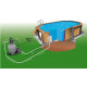 Piscine bois octogonale allongée 400x610cm AZURA toute équipée UBBINK