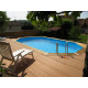 Piscine bois octogonale allongée 400x610cm AZURA toute équipée UBBINK
