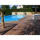 Piscine bois octogonale allongée 400x610cm AZURA toute équipée UBBINK